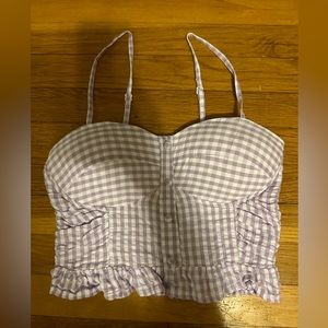 Sim and Sam medium purple vintage pinup style cropped top bralette